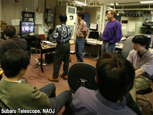 A live scene from the 20 minute webcast from the Subaru Telescope