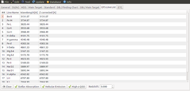 EFS Line List TAB