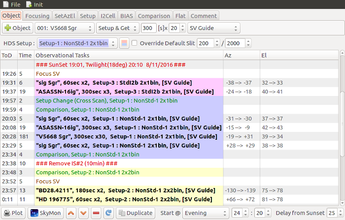 Obs. Plan Editor