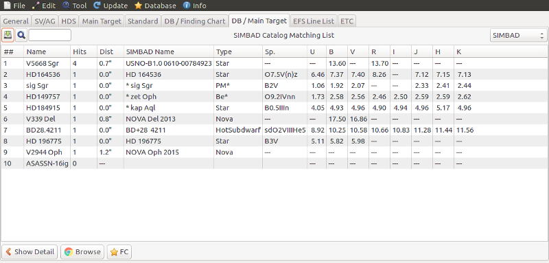 DB / Main Target TAB