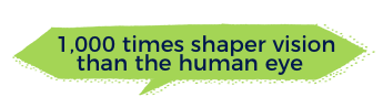 1,000 times shaper vision than human eye