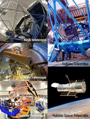 Large telescopes from all over the world