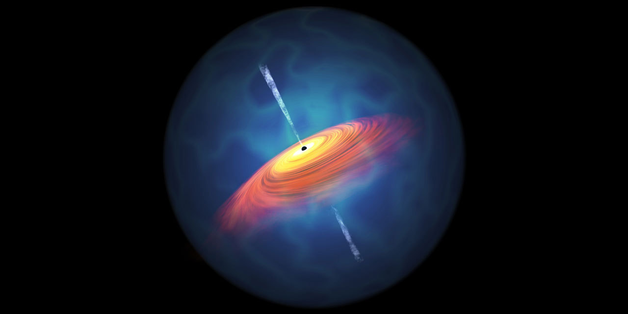 Artist impression of a quasar. (Credit: Yoshiki Matsuoka)