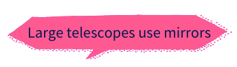 Large telescopes use mirrors