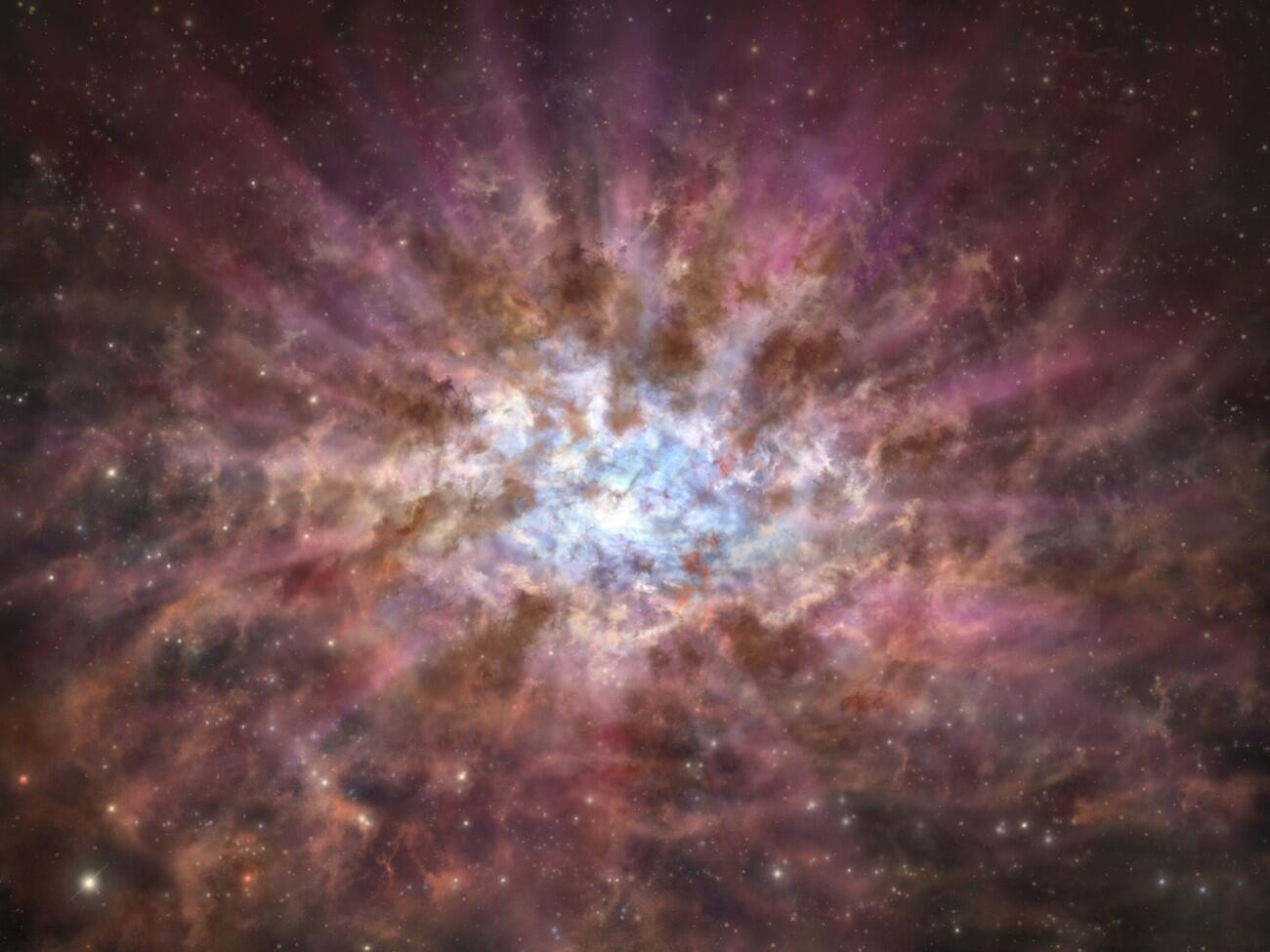 Supermassive Black Holes Shrouded by Dust in Early Universe Figure